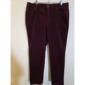 Charter Club Women's 18 Red Lexington Corduroy Tummy Control Straight Leg Pants